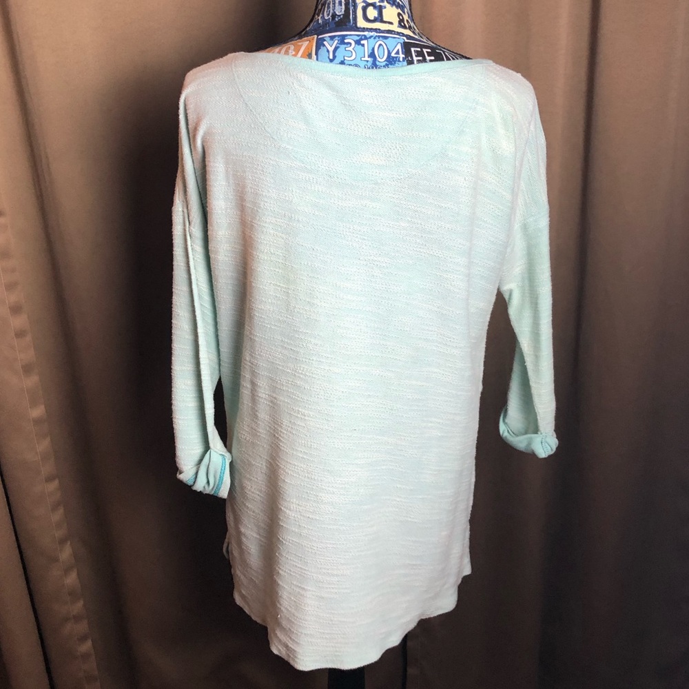 Columbia 3/4 Sleeve Outdoor Teal Crew Scoop Neck Shirt - Picture 7 of 11